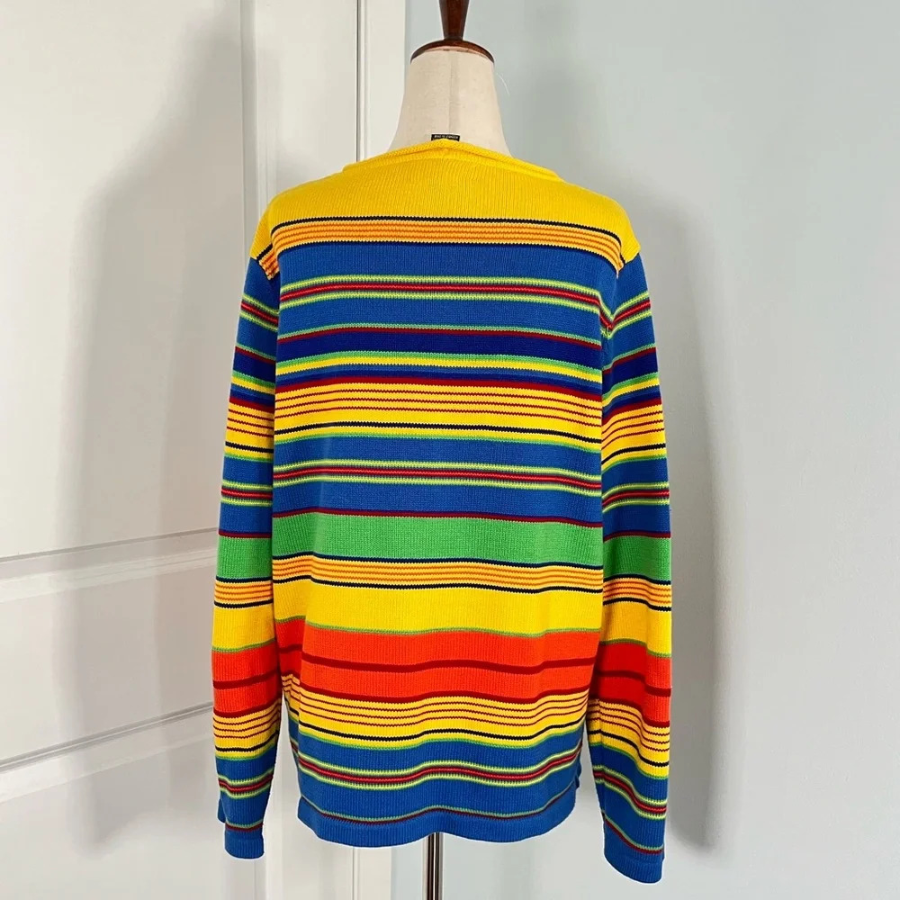 Lauren Ralph Lauren 100% cotton multi color sweater size M - Picture 9 of 10